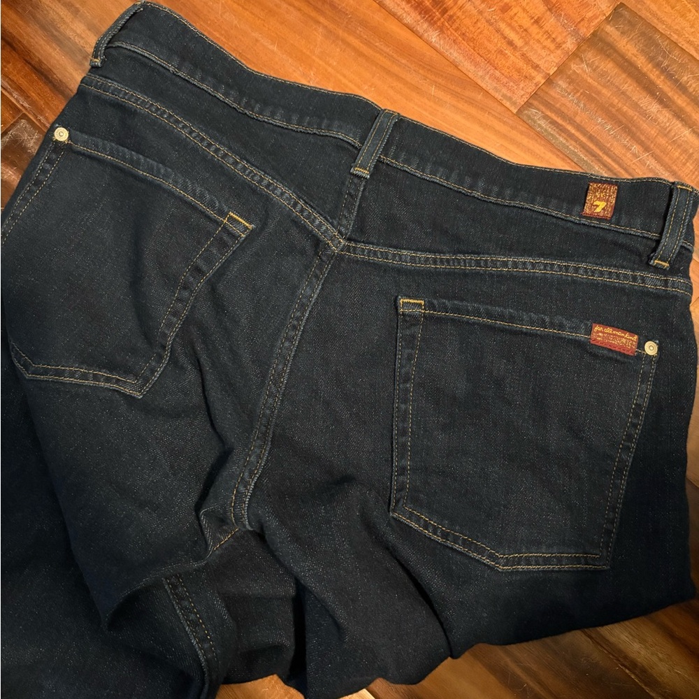 7 For All Mankind Straight Jeans Mens 34 Dark Premium Denim Classic Fit (1151) - Picture 9 of 10